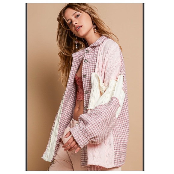 $50 start 159 💕POL textured gingham Shacket - Picture 3 of 7